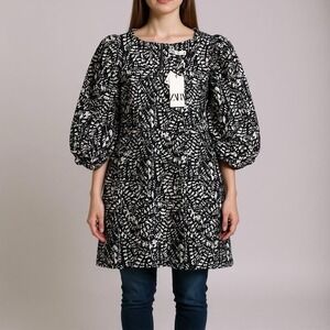 Zara Black and White Mini Dress